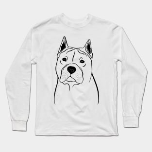 American Staffordshire Terrier (Black and White) Long Sleeve T-Shirt